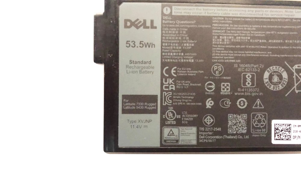 原裝 4457mAh 53.5Wh Dell Pro Rugged 14 RB14250 P148G P148G002 電池