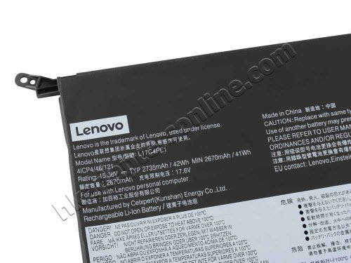 2735mAh 42Wh 4芯 Lenovo L17C4PE1 L17M4PE1 電池
