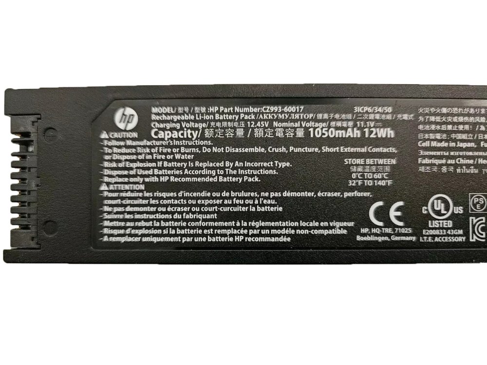 原廠 電池 1050mAh 12Wh HP 3ICP6/34/50