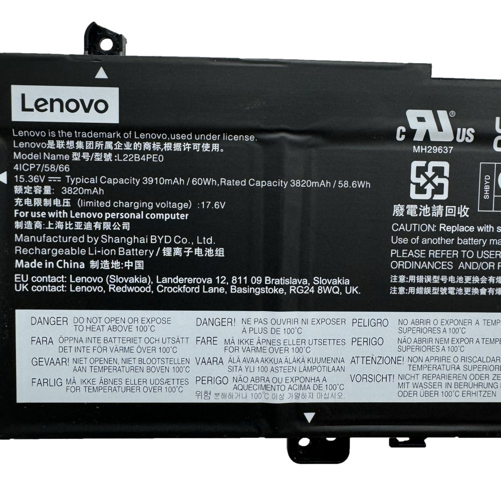 原廠 電池 3910mAh 60Wh Lenovo L22D4PE0