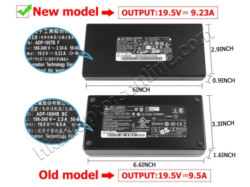 原裝 180W Slim Schenker Media 15-E21 Charger 充電器 電源 + 電源線