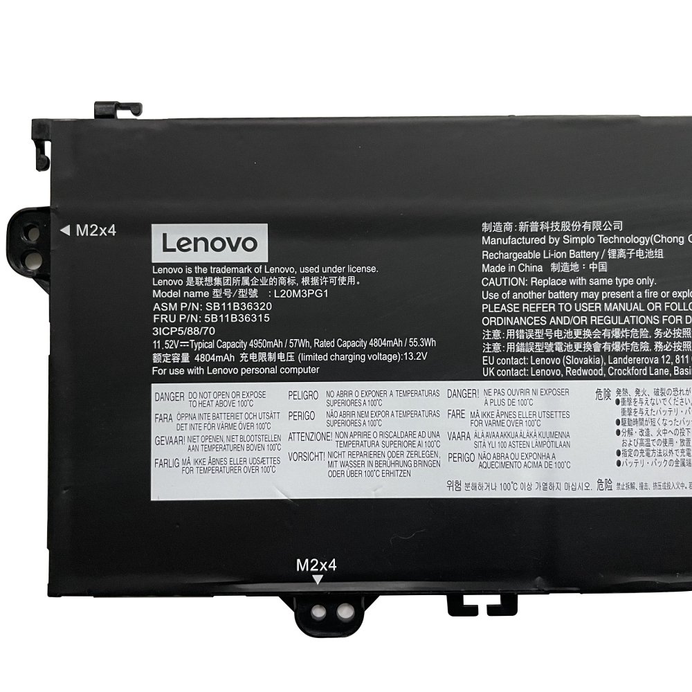 原廠 電池 4950mAh 57Wh Lenovo L20M3PG4