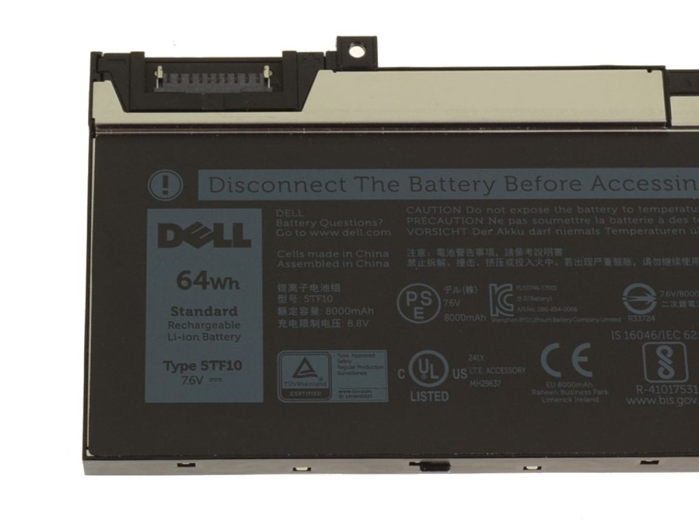 原廠 8000mAh 64Wh Dell CF6W3 RW15F 電池