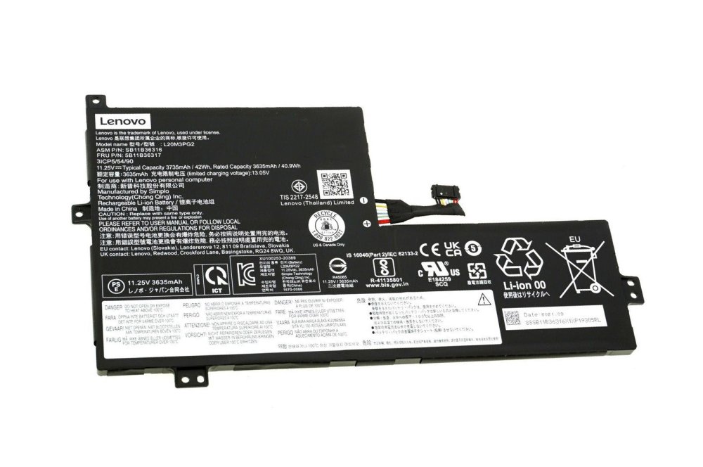 原廠 電池 3735mAh 42Wh Lenovo 5B11B36309