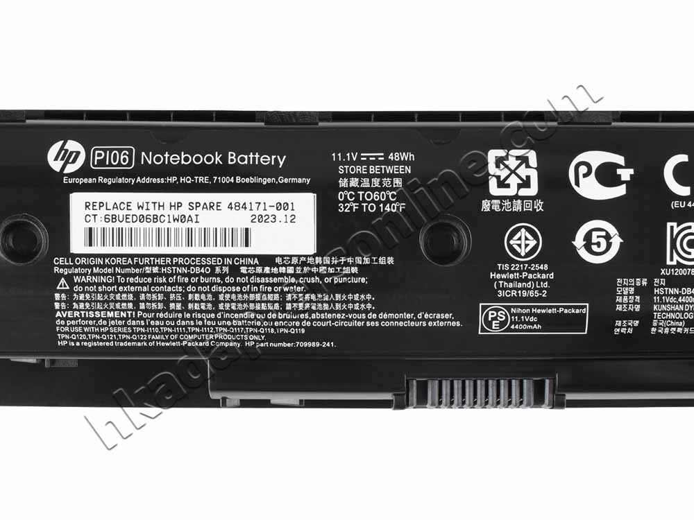 原裝 4400mAh 48Wh HP PI06 H6L38AA 電池