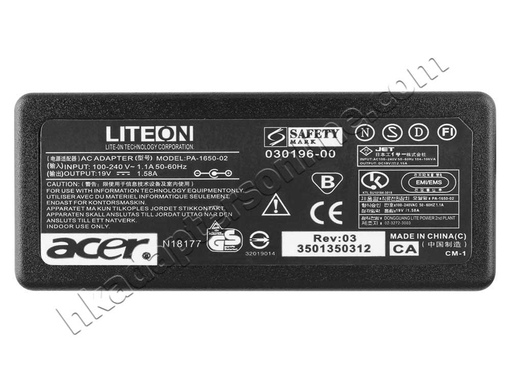 原裝 30W Acer Aspire One A150-1329 A150-1348 Charger 充電器 電源 + 電源線