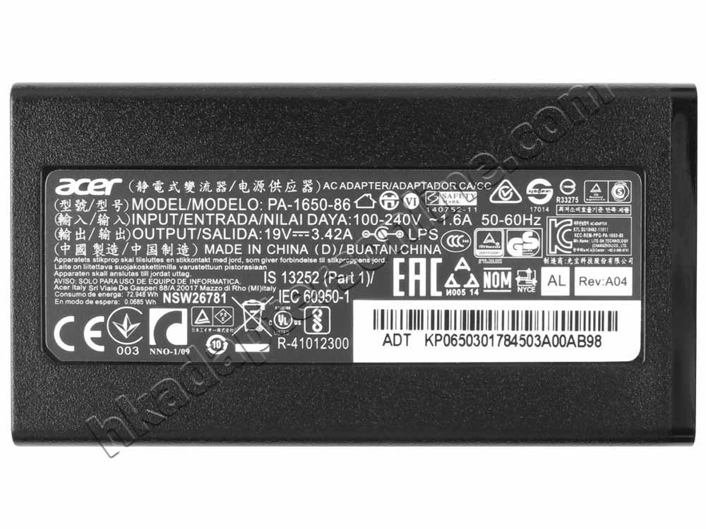 原廠 65W Acer Aspire 3 A315-59-54P3 Charger 充電器 電源 + 電源線