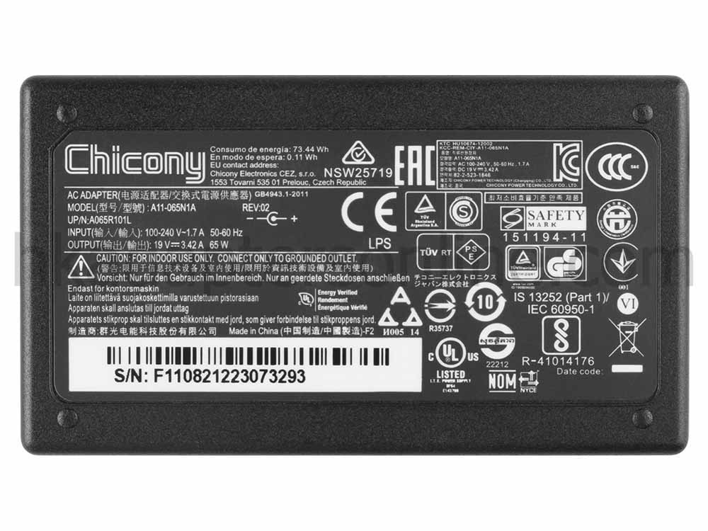 原裝 65W Acer Delta ADP-65DE B Charger 充電器 電源 + 電源線