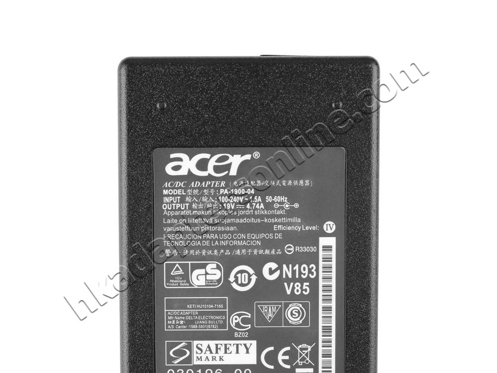 原裝 90W Acer KP.0900H.004 Charger 充電器 電源 + 電源線