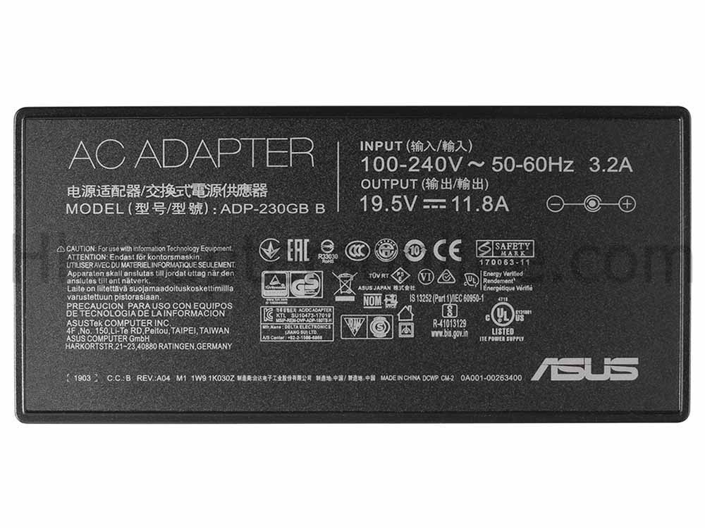 原裝 230W Asus ADP-230GB BE Charger 充電器 電源 + 電源線