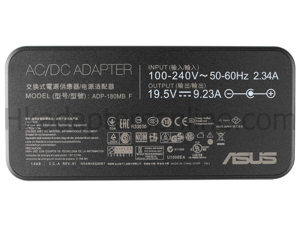 原裝 Slim 180W Asus ADP-180MB F G750 G750JW G750JX Charger 充電器 電源 + 電源線