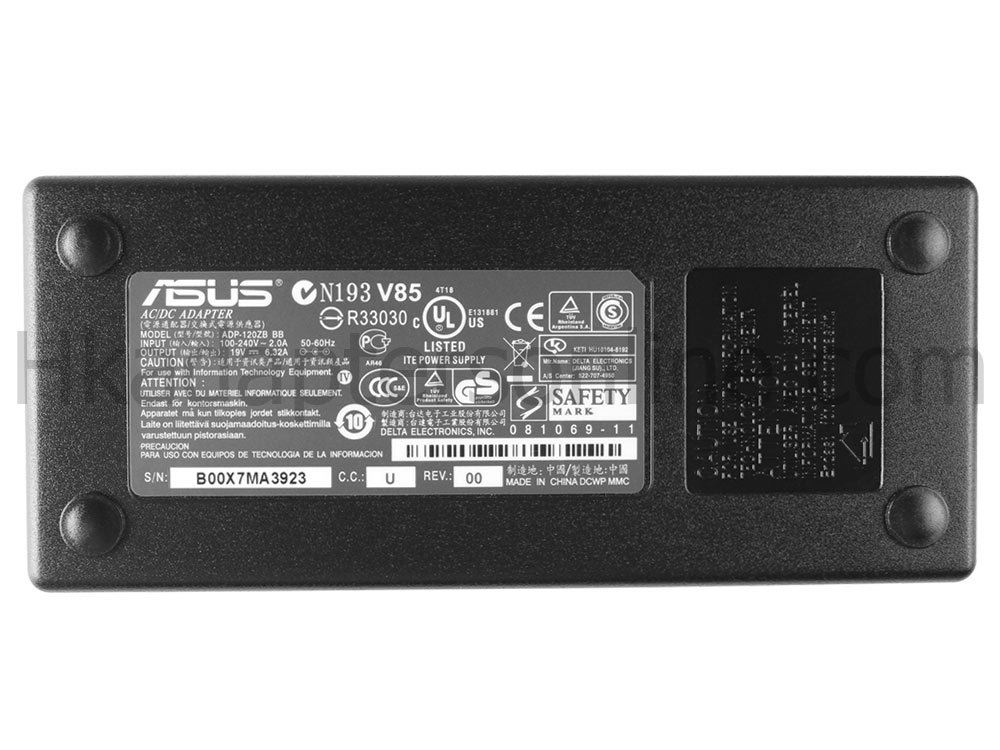 Power4Laptops Netzteil Für Asus N76VZ – 19V 6.3A Ladegerät Mit 5.5x2.5 Mm Stecker, Ersatz Für Original
