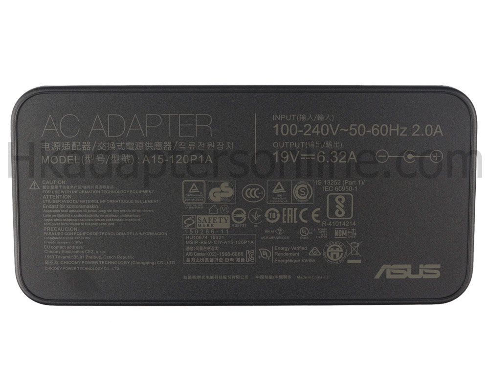 原裝 120W Asus 0A001-00860400 Charger 充電器 電源 + 電源線