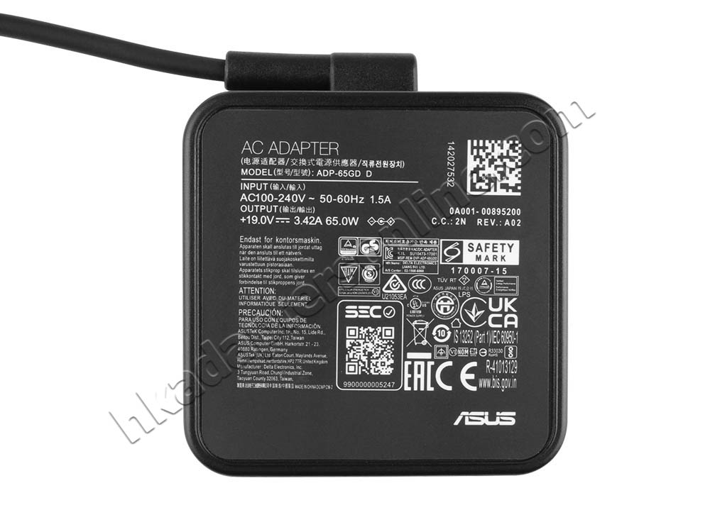 原廠 65W Asus 0A001-00890900 Charger 充電器 電源 + 電源線