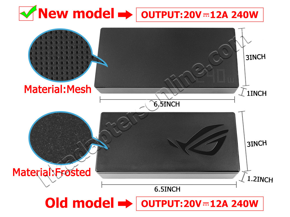 原廠 240W Slim Asus 0A001-00970200 Charger 充電器 電源 + 電源線
