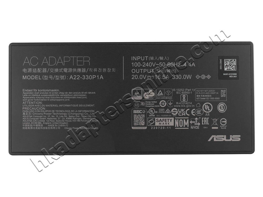 原廠 330W Asus 0A001-01210300 Charger 充電器 電源 + 電源線