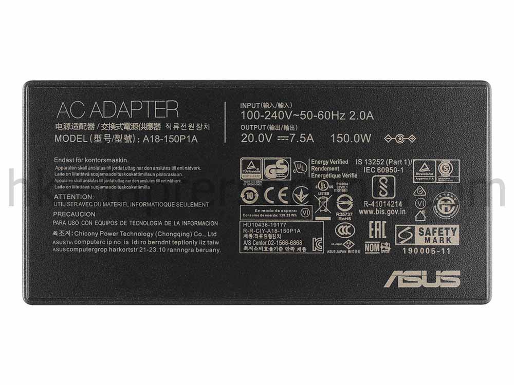 原裝 150W Asus 0A001-00083400 Charger 充電器 電源 + 電源線