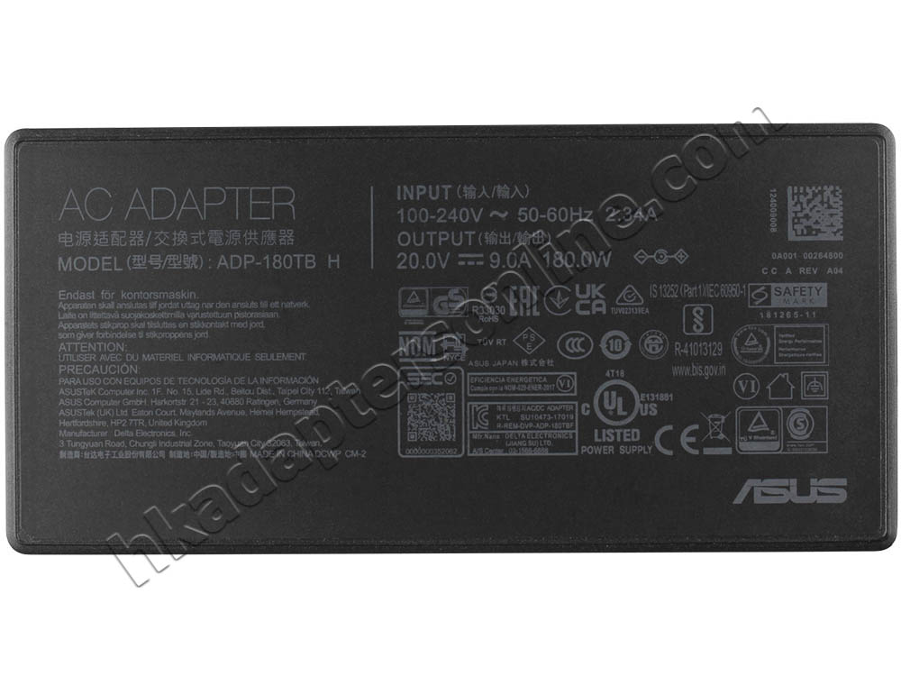 原裝 180W Slim Asus 0A001-00264400 Charger 充電器 電源 + 電源線