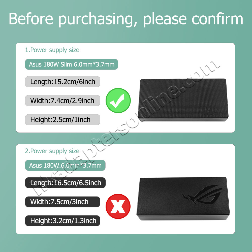 原裝 180W Slim Asus 0A001-00264400 Charger 充電器 電源 + 電源線