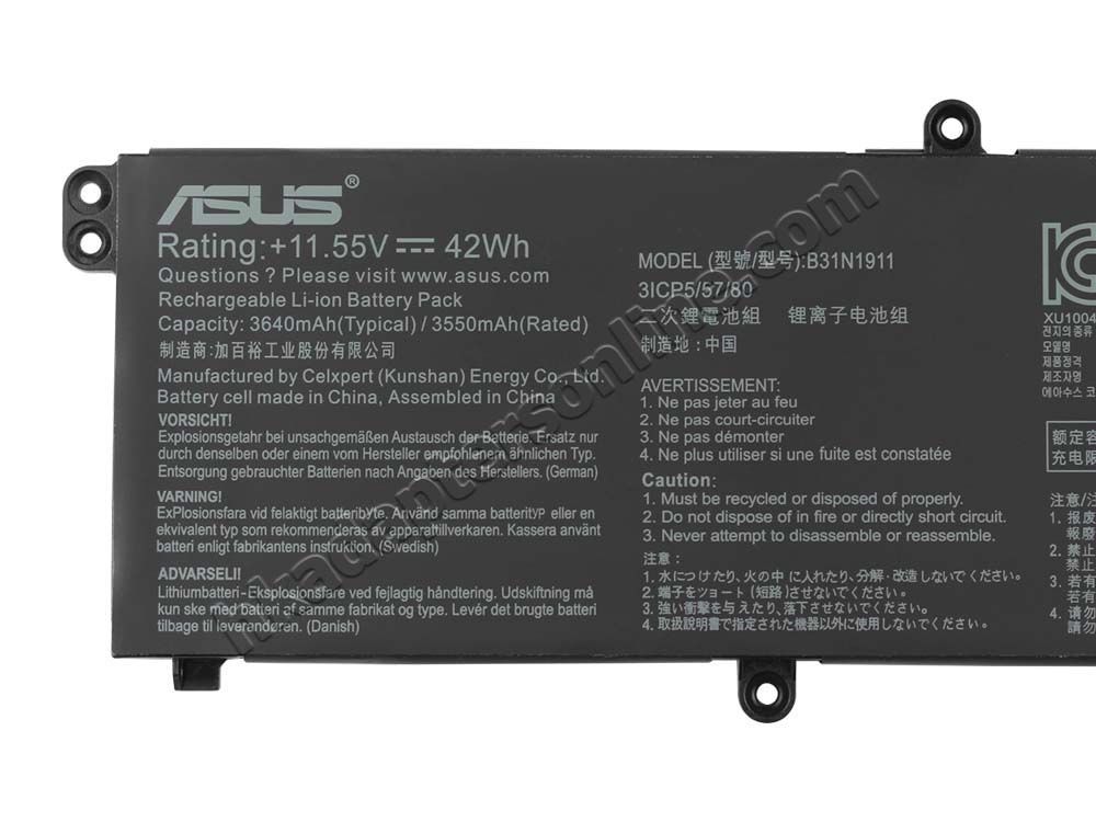 原廠 電池 3640mAh 42Wh Asus 0B200-03580500 0B200-03580900