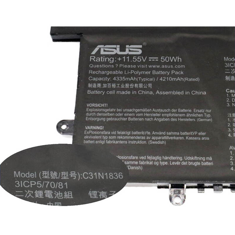 原廠 電池 4335mAh 50Wh Asus C31PnC5