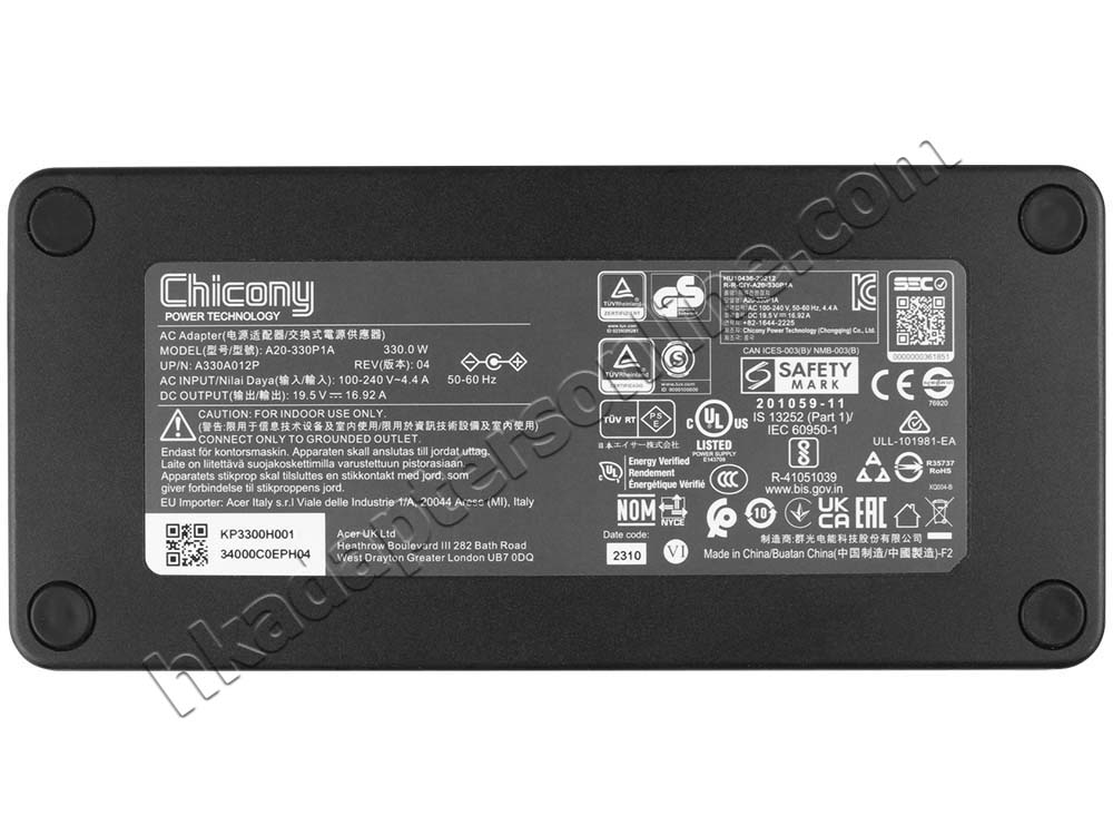 原廠 330W Gigabyte AORUS 17X AXF-B4DE694SP Charger 充電器 電源 + 電源線