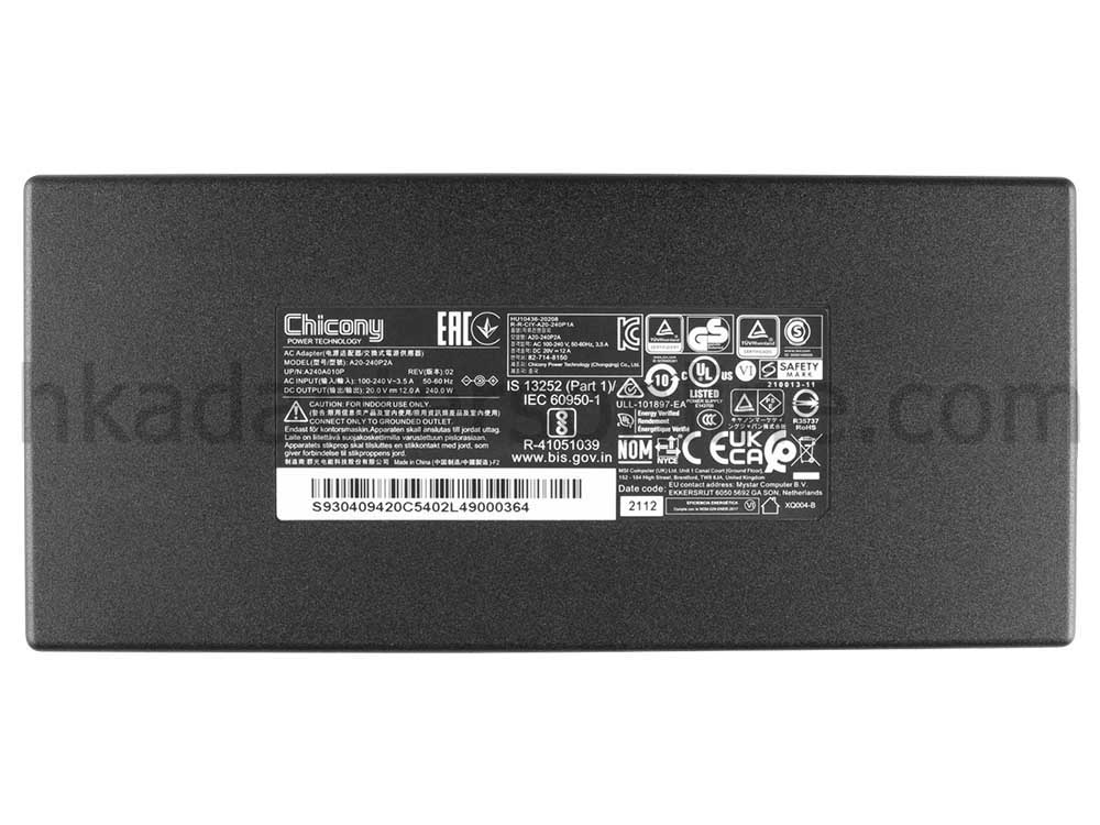 原裝 240W MSI S93-0409430-D04 Charger 充電器 電源 + 電源線