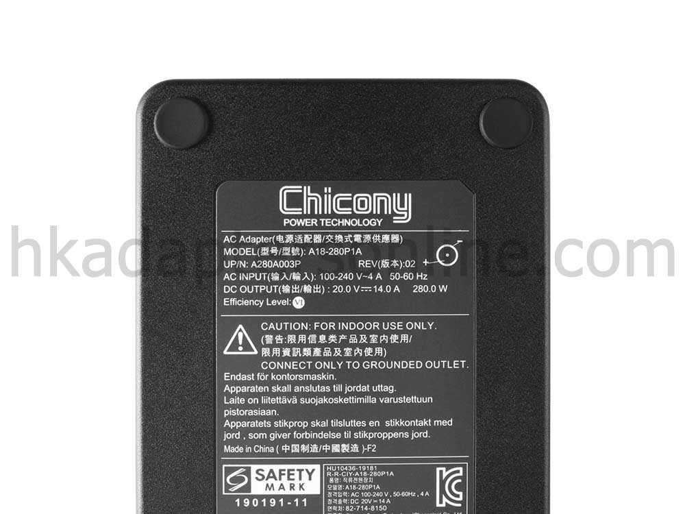 原裝 280W MSI WT72 2OK (MS-1781) Charger 充電器 電源 + 電源線