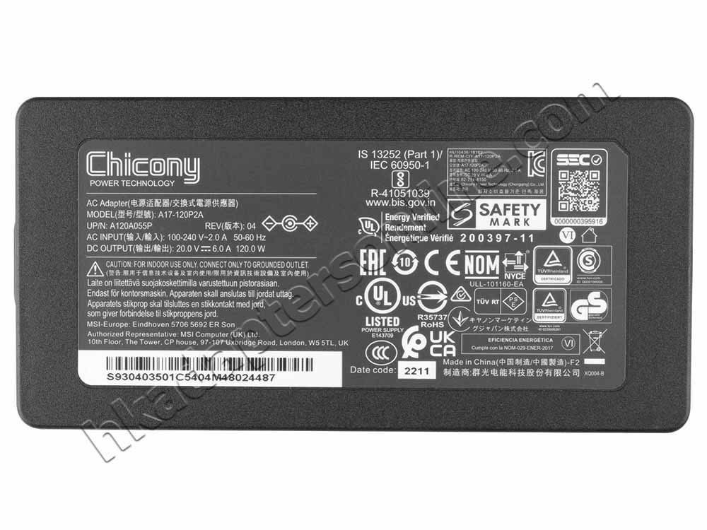 原廠 120W MSI Cyborg 15 A12VE MS-15K1 Charger 充電器 電源 + 電源線