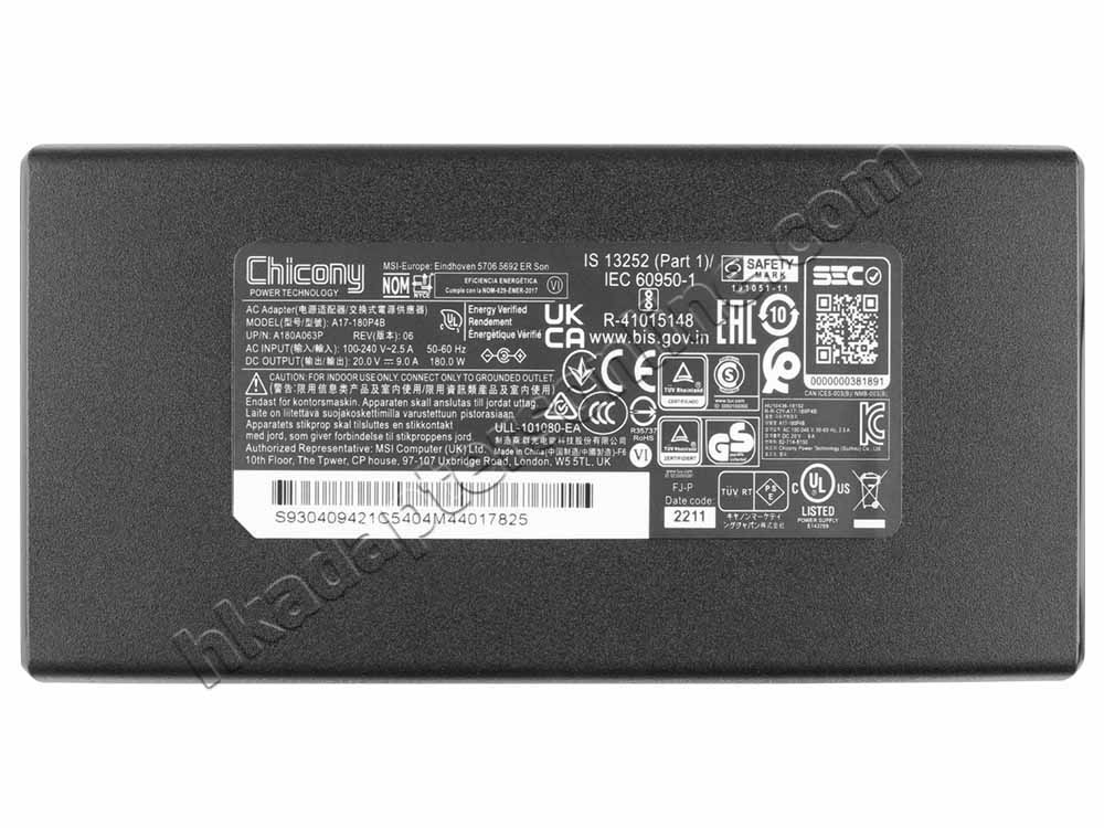 原裝 180W MSI S93-0404642-MSK Charger 充電器 電源 + 電源線