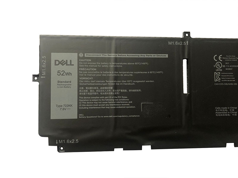 6500mAh 52Wh Dell 0FP86V 0722KK 電池