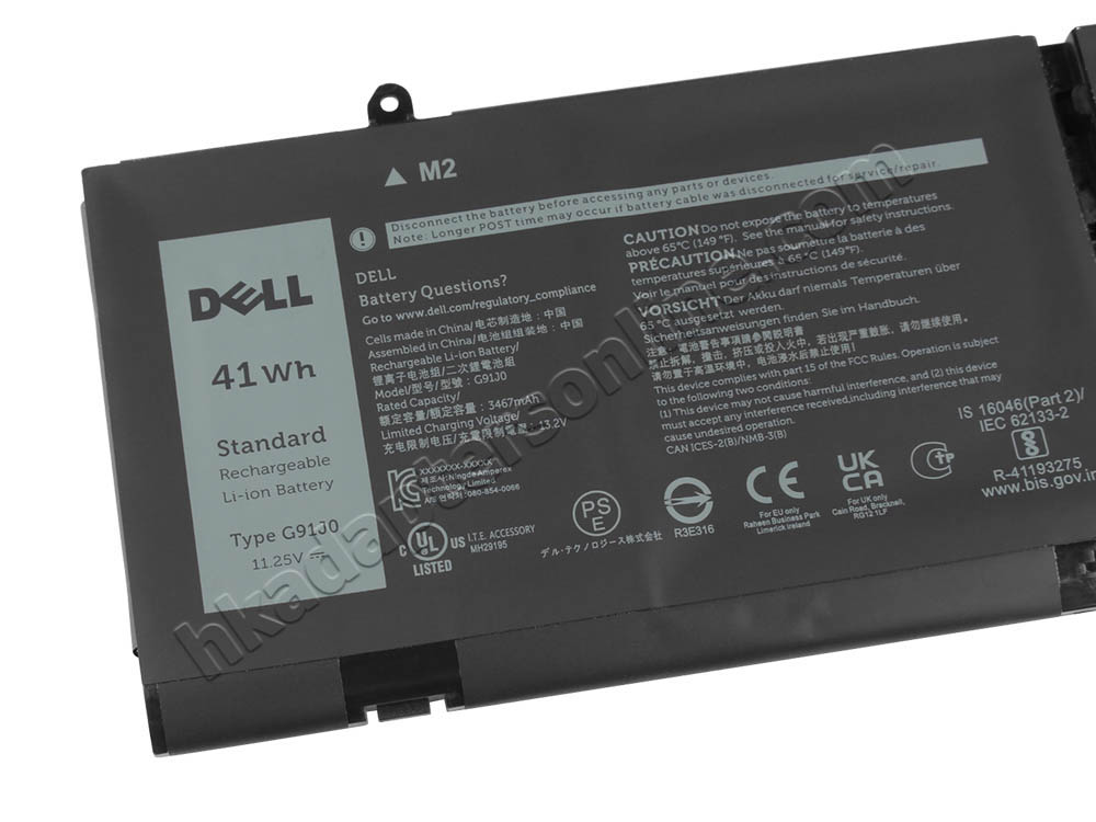 原廠 3640mAh 41Wh Dell OFH3K2 0MGCM5 電池