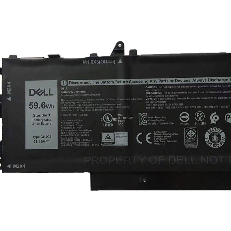 原裝 4900mAh 59.6Wh Dell 0GHJC5 OGHJC5 電池