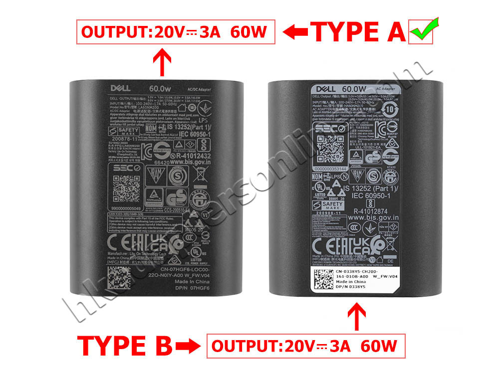 原廠 60W USB-C Dell Pro 14 PC14250 Charger 充電器 電源 + 電源線