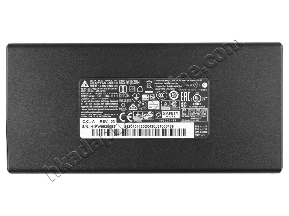 原裝 180W Slim Clevo W871CU Charger 充電器 電源 + 電源線