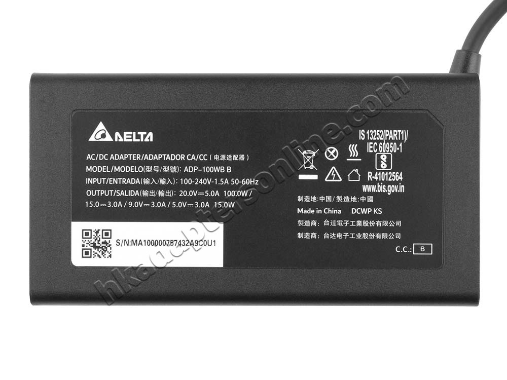 原廠 100W USB-C MSI Summit E16 Flip Evo A12MT MS-1592 Charger 充電器 電源 + 電源線