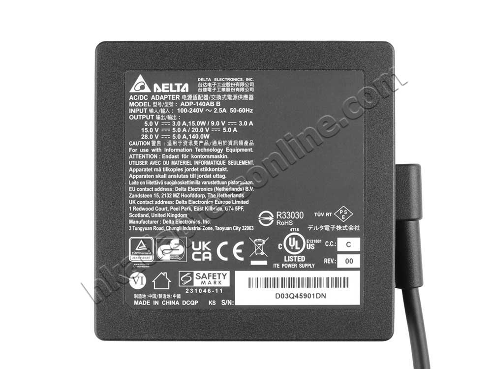 原廠 140W USB-C MSI Prestige 14 AI Studio C1VEG(MS-14N2) Charger 充電器 電源 + 電源線