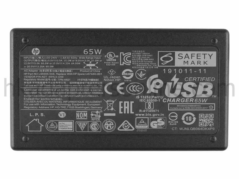 65W USB-C HP 860065-001 變壓器/充電器