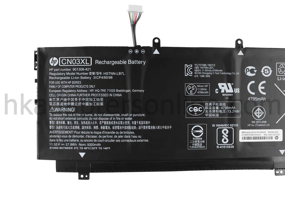 原廠 電池 5020mAh 57.9Wh HP 901345-855