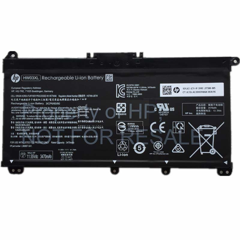 原廠 電池 3440mAh 41.04Wh HP HW03041XL