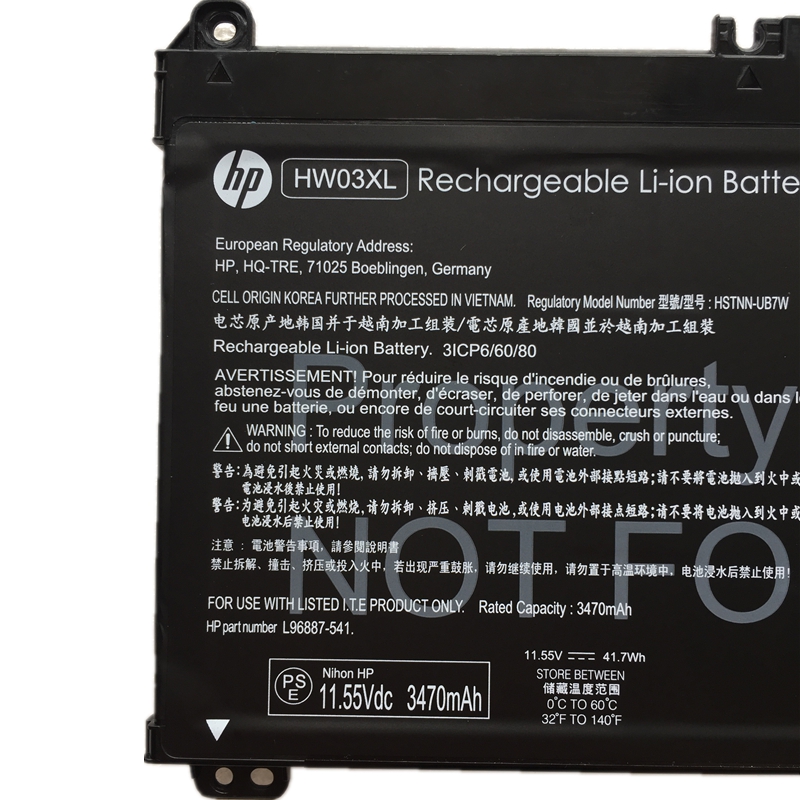 原廠 電池 3440mAh 41.04Wh HP HW03041XL