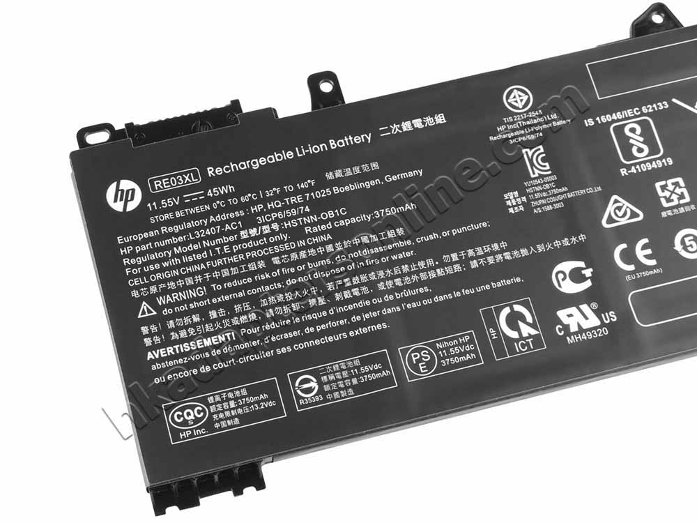 原廠 電池 3900mAh 45Wh HP L32407-AC2