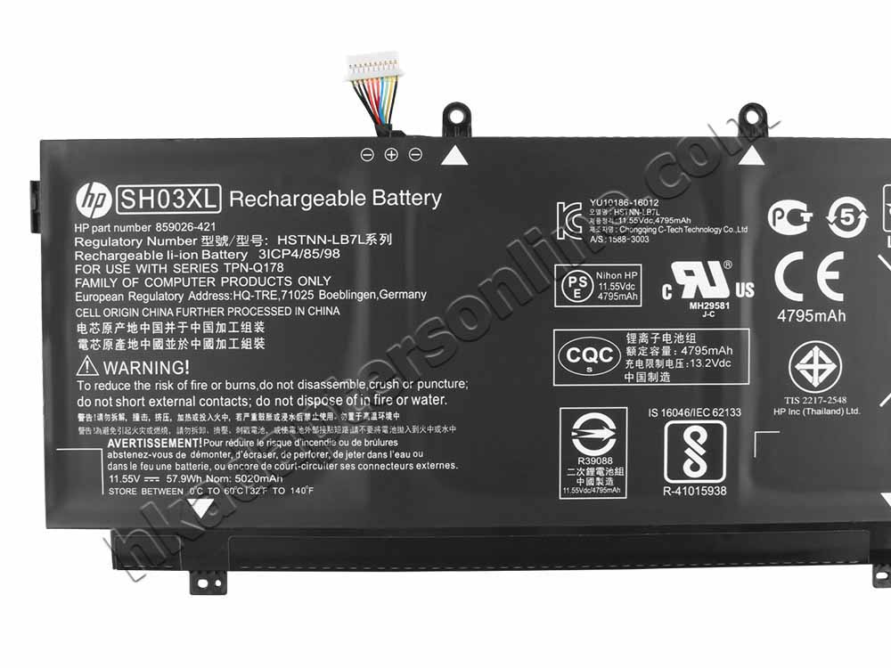 原廠 電池 5020mAh 57.9Wh HP TPN-Q178