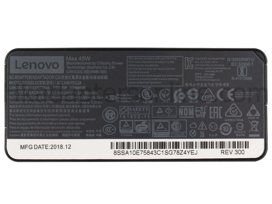 原廠 45W USB-C Lenovo 02DL123 Charger 充電器 電源 + 電源線