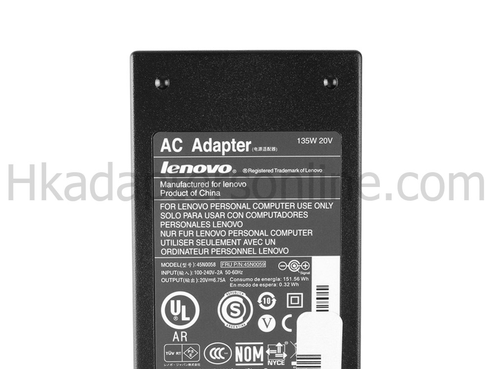 原裝 135W Lenovo Thinkpad W510 4319-65U Charger 充電器 電源 + 電源線