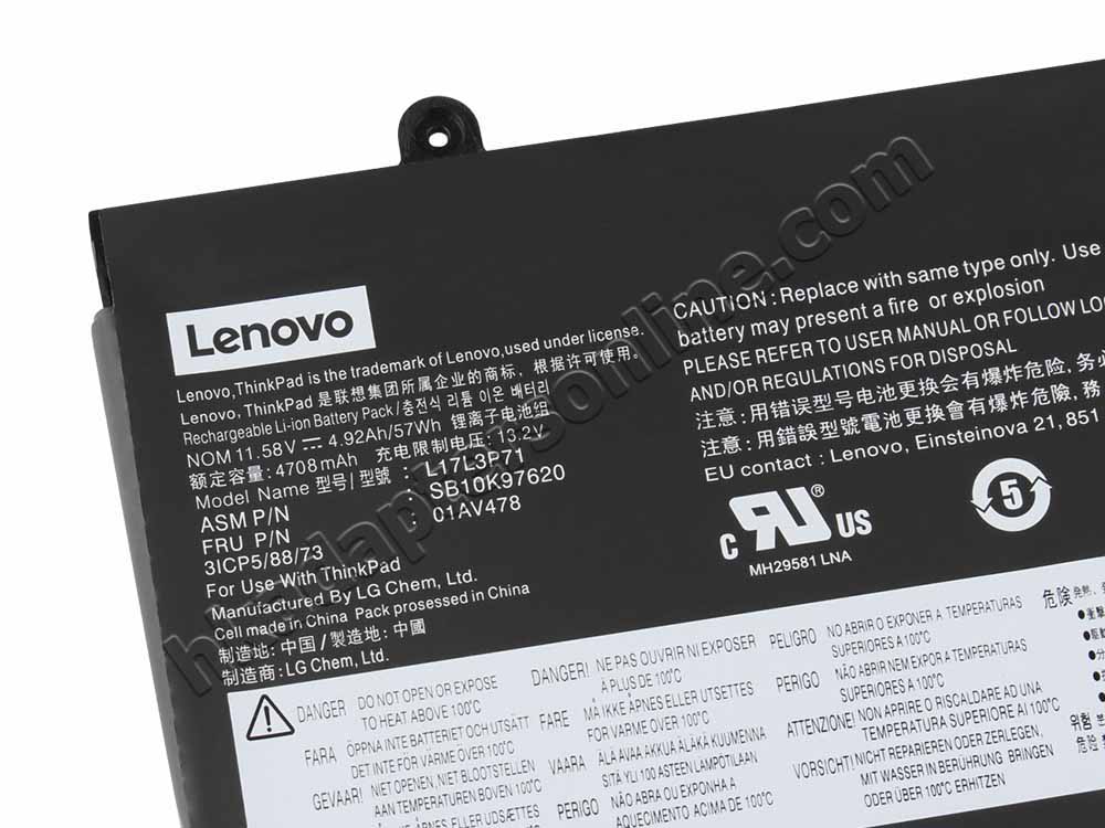 原廠 電池 4920mAh 57Wh Lenovo SB10K97622