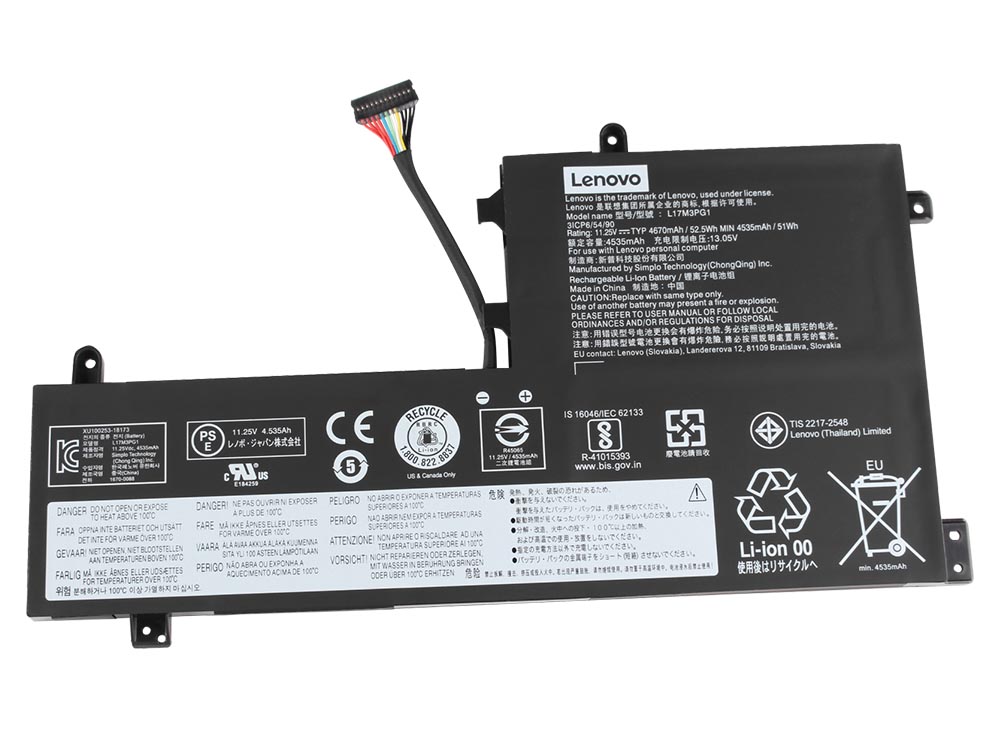 原廠 電池 4670mAh 52.5Wh Lenovo 5B10W69455