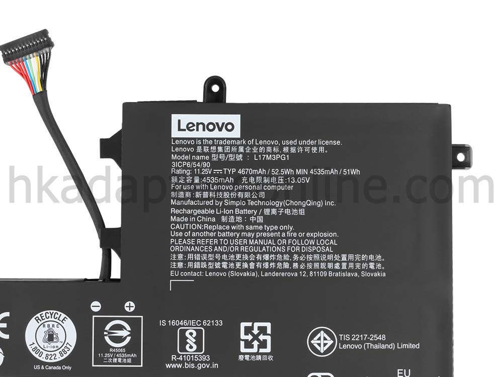 原廠 電池 4670mAh 52.5Wh Lenovo 5B10W69455