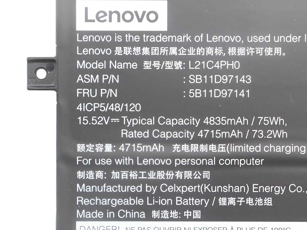 原廠 電池 4835mAh 75Wh Lenovo 5B11D97137