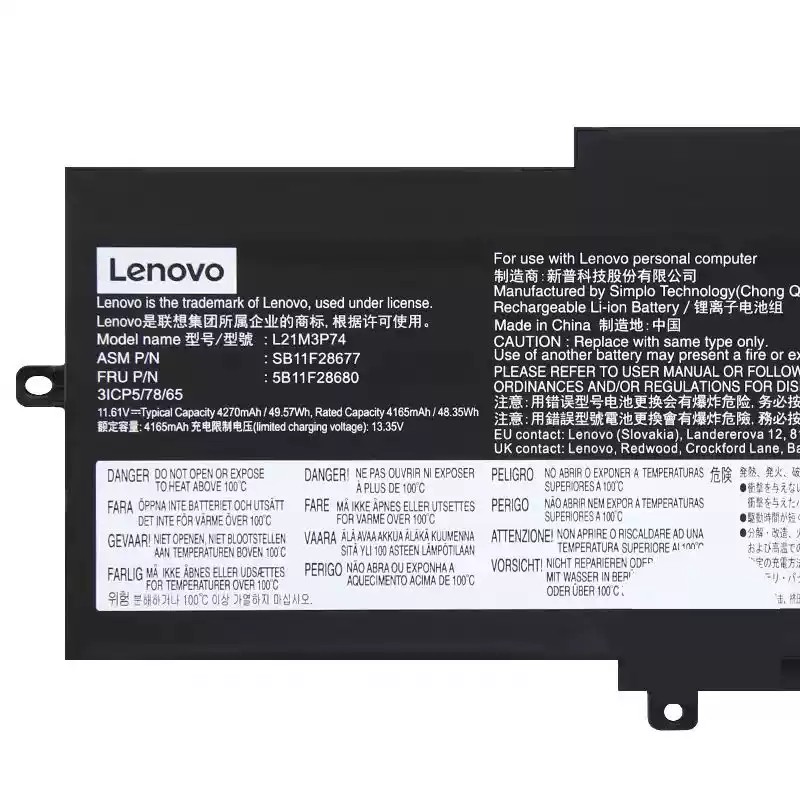 原廠 電池 4270mAh 49.57Wh Lenovo 5B11F28681